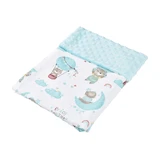 Plush minky and cotton blanket, 80 x 80 cm, Teddy Bears in Balloon, Fic Baby