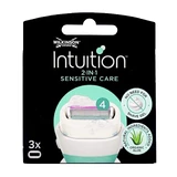 Jabón hidratante Intuition Sensitive Care, 4 cuchillas, 3 pzs, Wilkinson