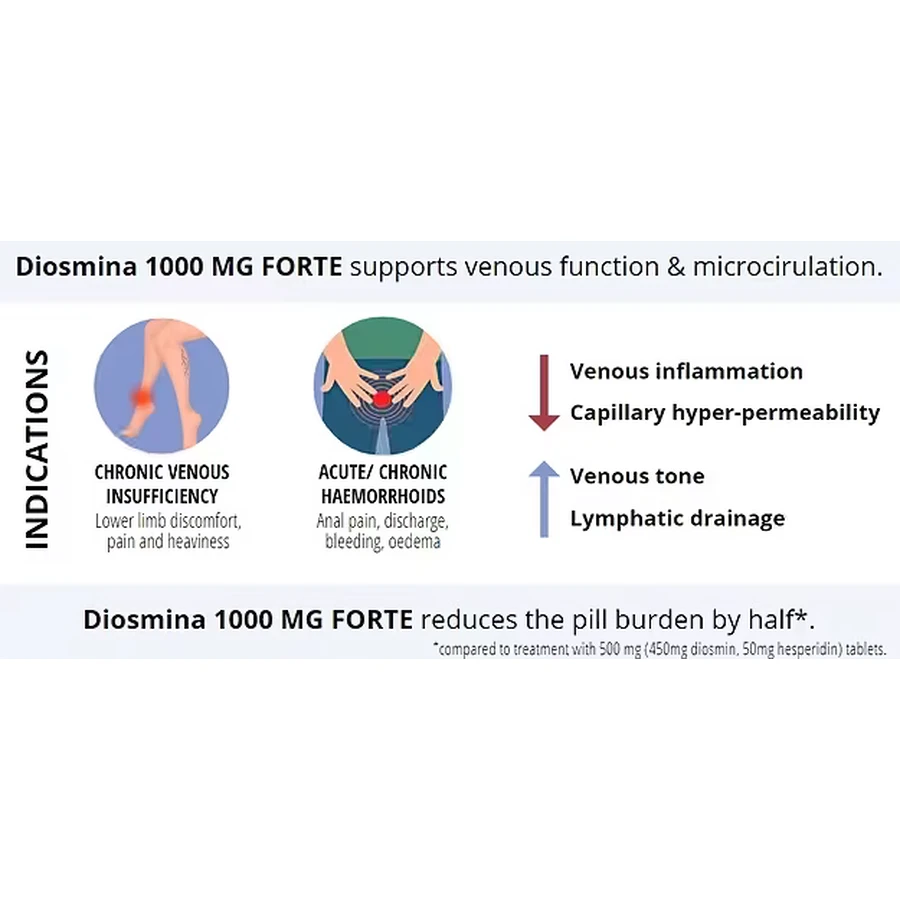Diosmina1000 mg Forte+, 30 tablets, ALG Pharma