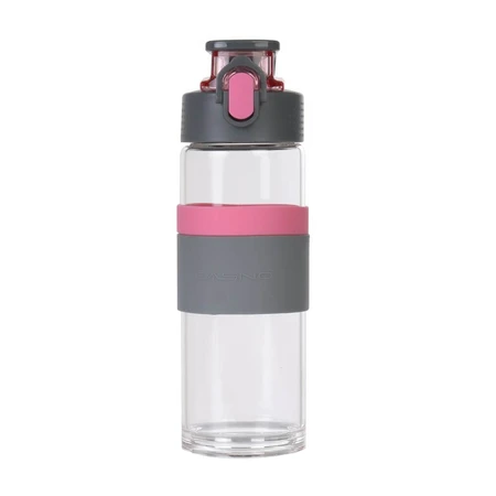 Casno, Glazen kruisfles, roze, 500 ml