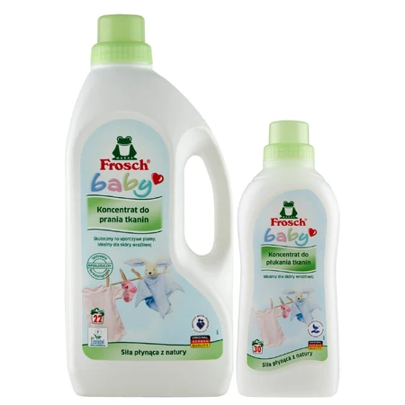 Set Frosch Baby, concentraat voor het wassen van babykleertjes, 1500 ml + concentraat voor het uitspoelen van babykleertjes, 750 ml
