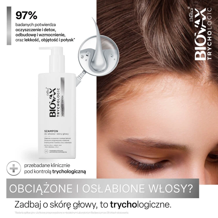 Biovax Trychologic Advanced Detox, șampon pentru păr și scalp, 200 ml