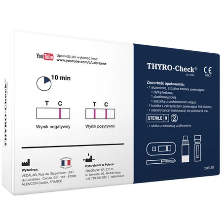 LabHome Thyro-Check, blood test for elevated TSH levels, diagnosis of hypothyroidism, 1 piece