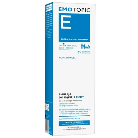 Emotopic, med+ bath emulsion from day 1, dry and atopic skin, 400 ml