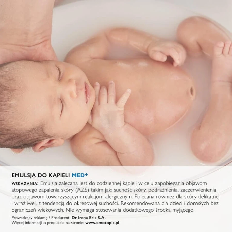 Emotopic, med+ bath emulsion from day 1, dry and atopic skin, 400 ml