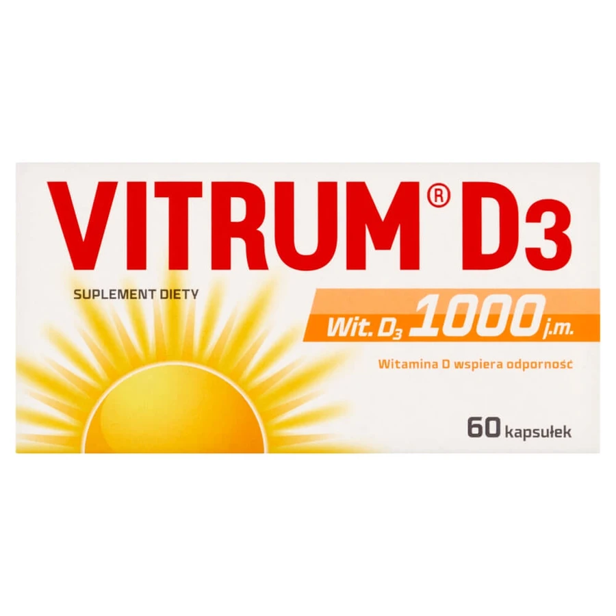 Vitrum D3, vitamin D 1000 IU, 60 capsules