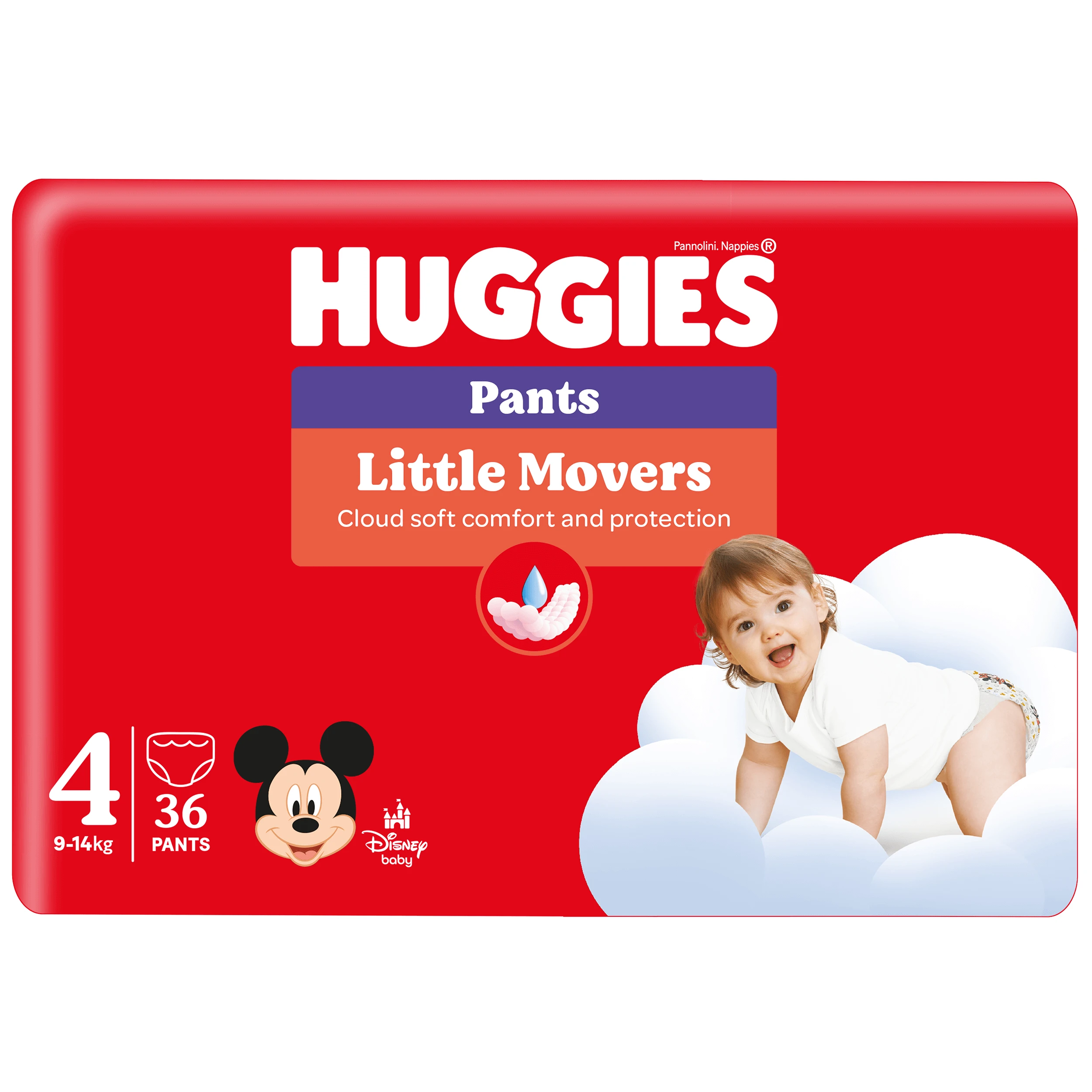 Huggies Little Movers, luiers, Disney, maat 4, 7-18 kg, Dubbelpak, 36 stuks