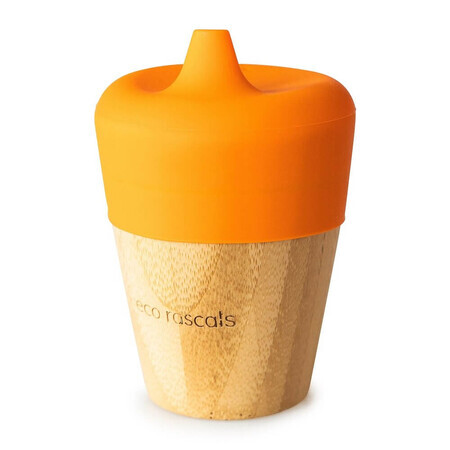 Bamboe mok met snavel, 190ml, Oranje, Eco Rascals