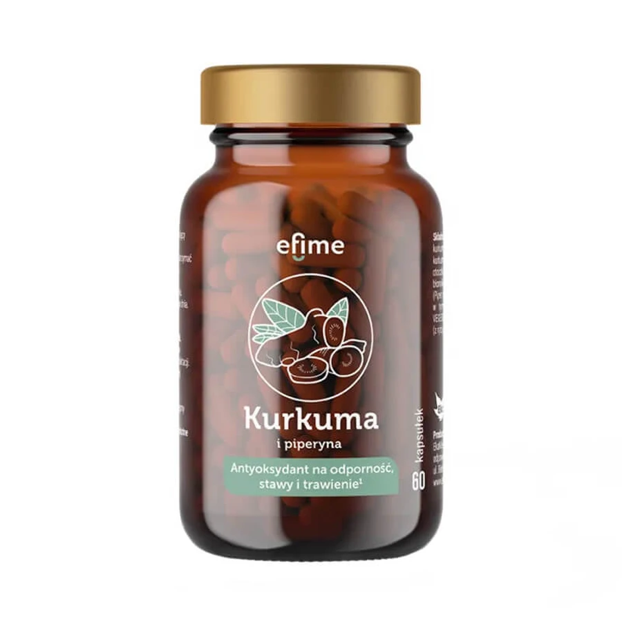 EkaMedica Efime Turmeric and Piperine, 60 capsules