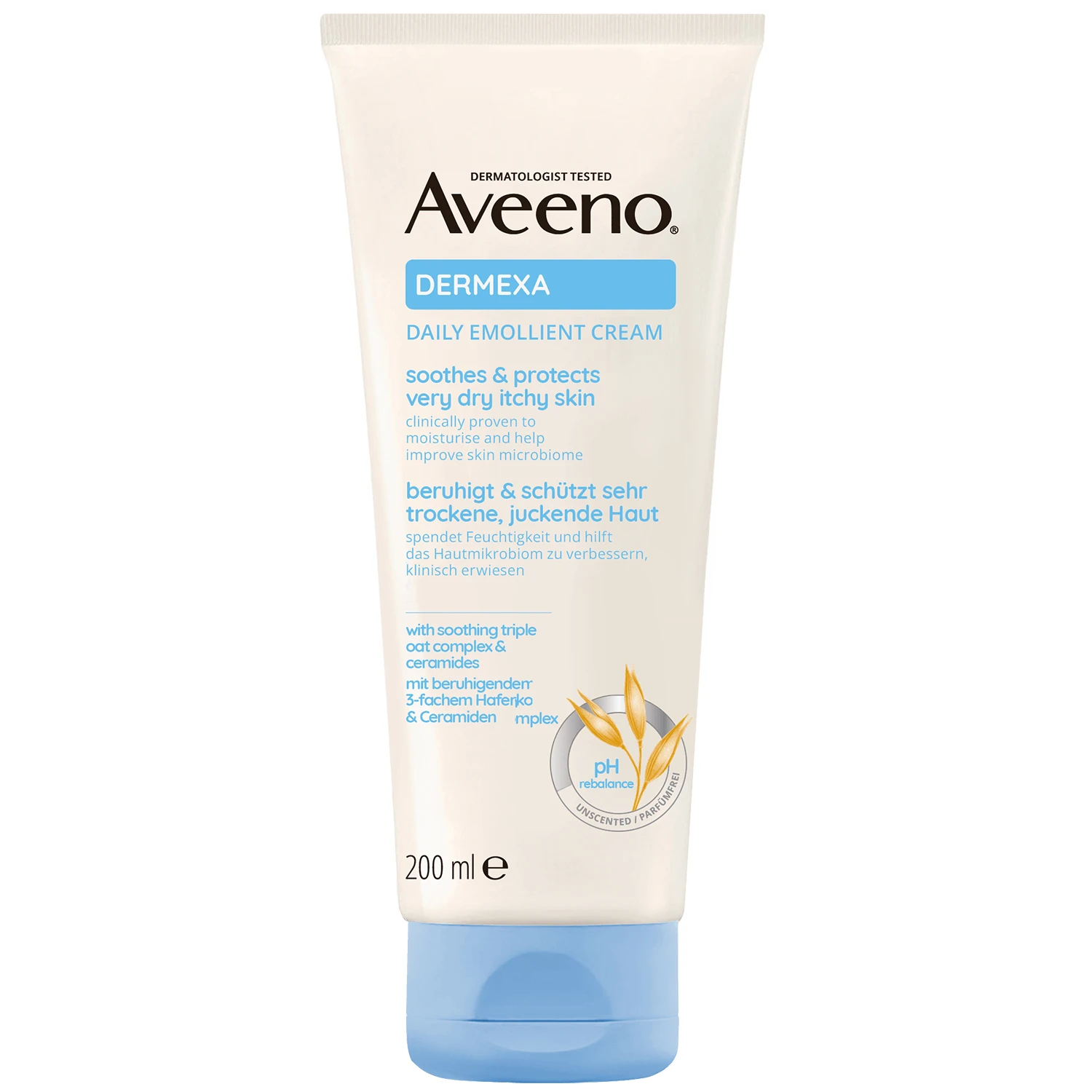 Aveeno Dermexa, verzachtende crème voor jeukende huid, 200 ml