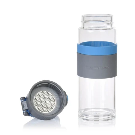 Casno, Cross glass bottle, blue, 500 ml