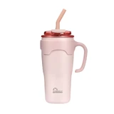 Majestic Sport, Jelly thermal mug with straw, pink, 650 ml