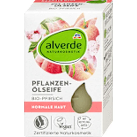 alverde NATURKOSMETIK Sapone solido alla pesca, 100 g