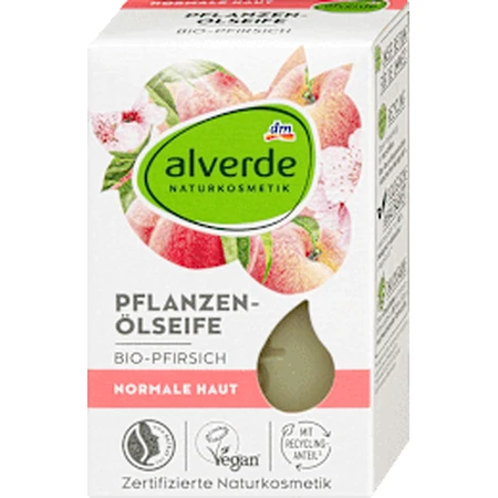 alverde NATURKOSMETIK Sapone solido alla pesca, 100 g