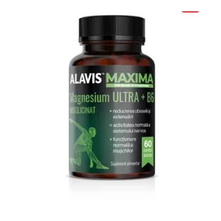 Magnesio bisglicinato Ultra+B6, 60 cápsulas vegetales, Alavis Maxima