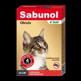 Rode antiparasitaire halsband voor katten, 35 cm, 1 stuk, Sabunol