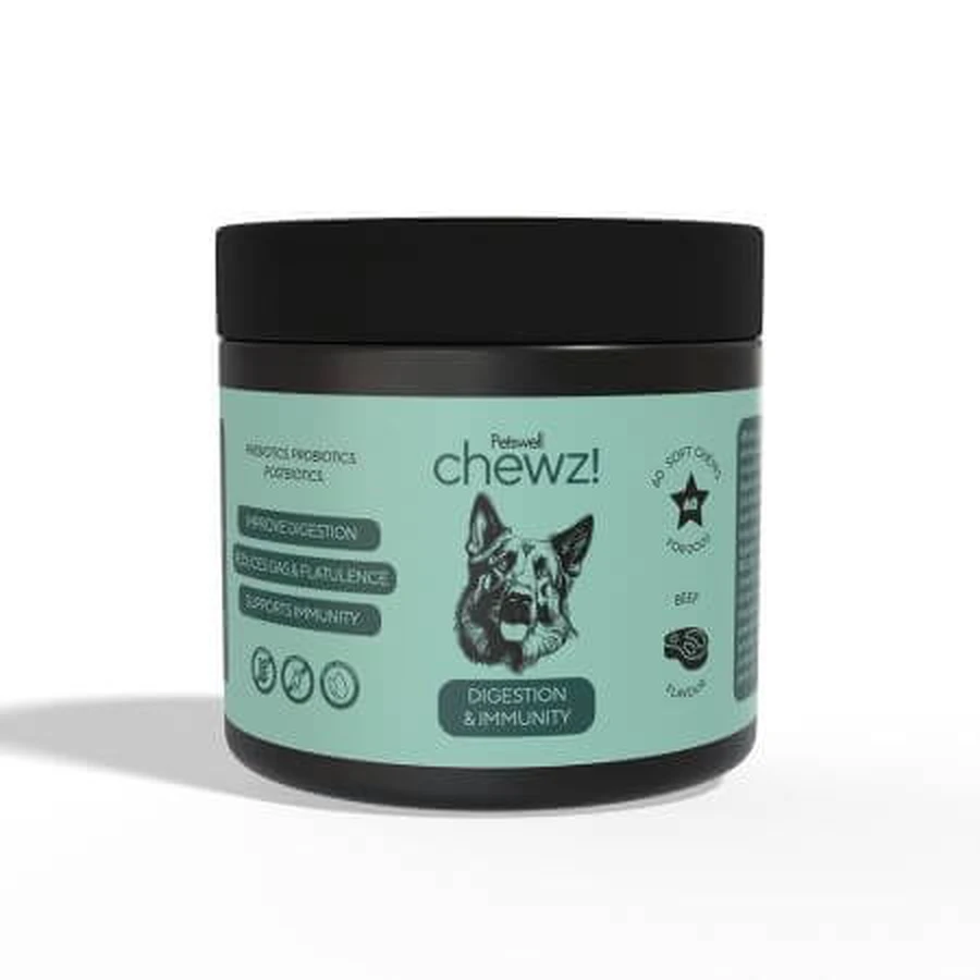 Nahrungsergänzungsmittel für Hunde Digestion & Immunity Chewz, 60 Kautabletten, Petswell