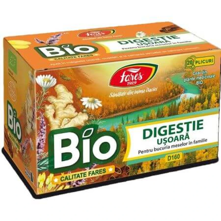 Makkelijke spijsvertering biologische thee, 20 builtjes, Fares