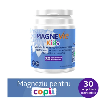 MagneVie Kids, 70 mg magnesium + 0.6 mg vitamin B6, nervous system and concentration, 4 x 30 chewable tablets​ Sanofi