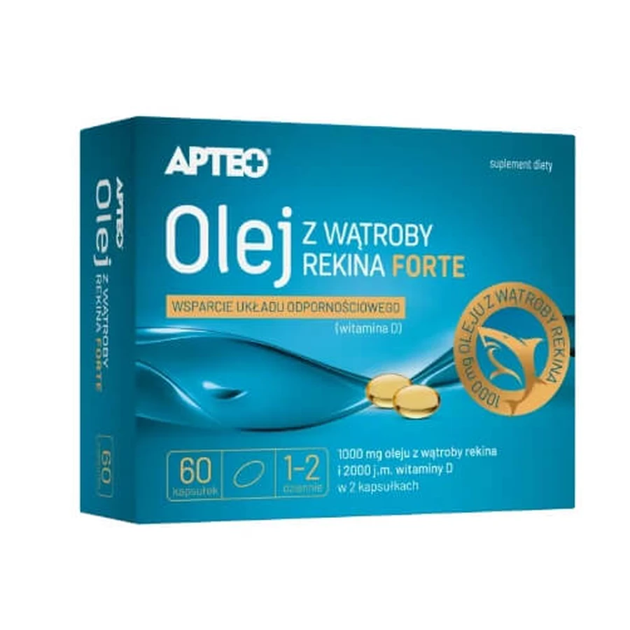 Apteo Olio di fegato di squalo Forte, 60 capsule