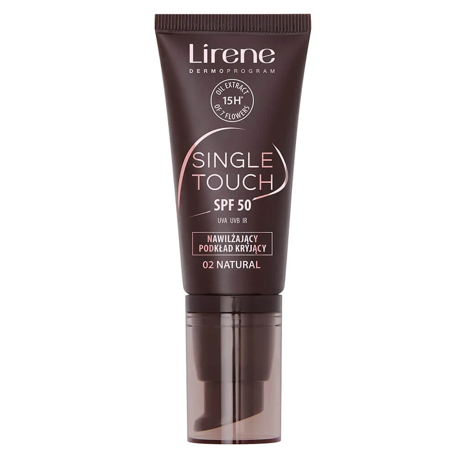 Lirene Single Touch SPF50 Hydraterende dekkende foundation 02 Naturel, 30 ml