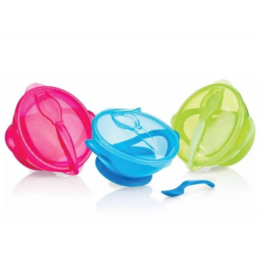 Kom met zuignap en lepel, 360 ml, +6 maanden, Nuby