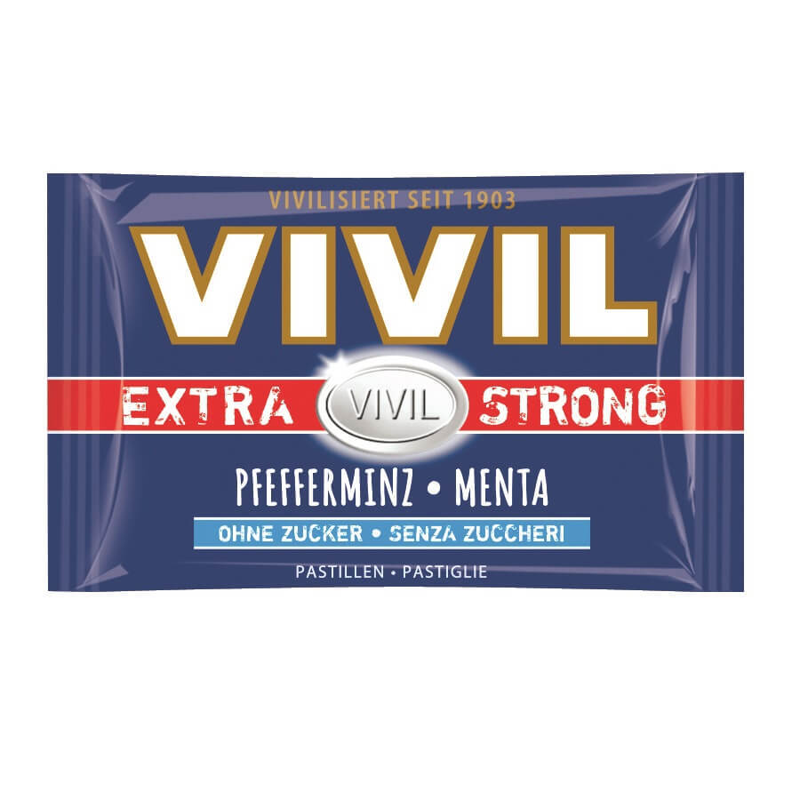 Extra Strong sugar-free natural mint candy, 25 g, Vivil