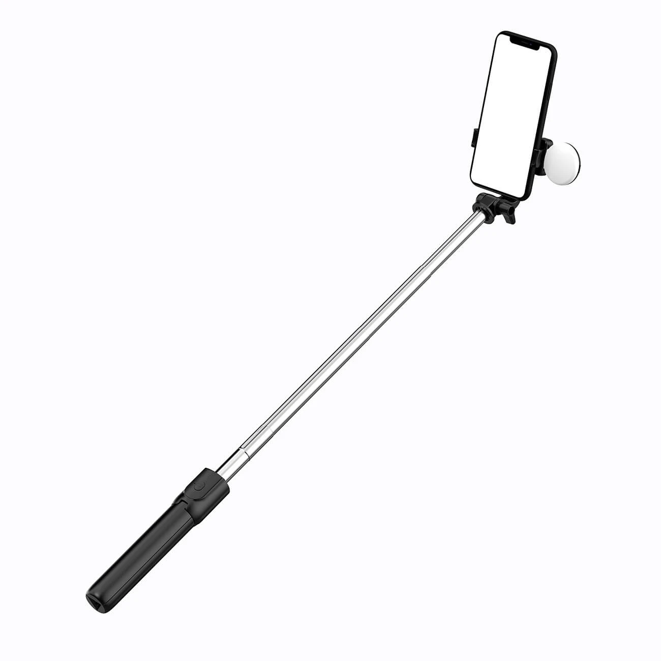 Selfie stick WR1YXS telescopisch statief 0,71m met ronde lamp - zwart