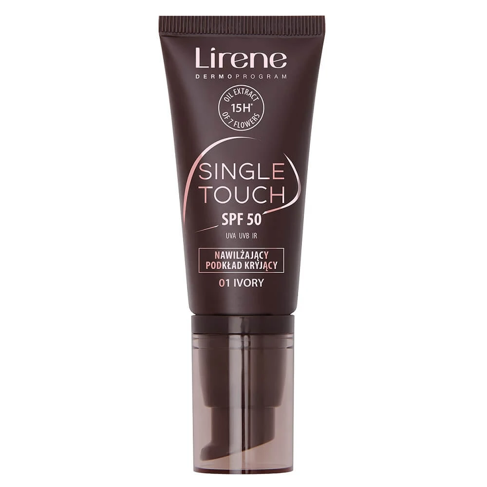 Lirene Single Touch SPF50 Hydraterende Dekkende Foundation 01 Ivoor, 30 ml