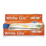 White Glo Anti-Plaque Whitening Paste om tandsteen te verwijderen en te voorkomen, 100ml + tandenborstel
