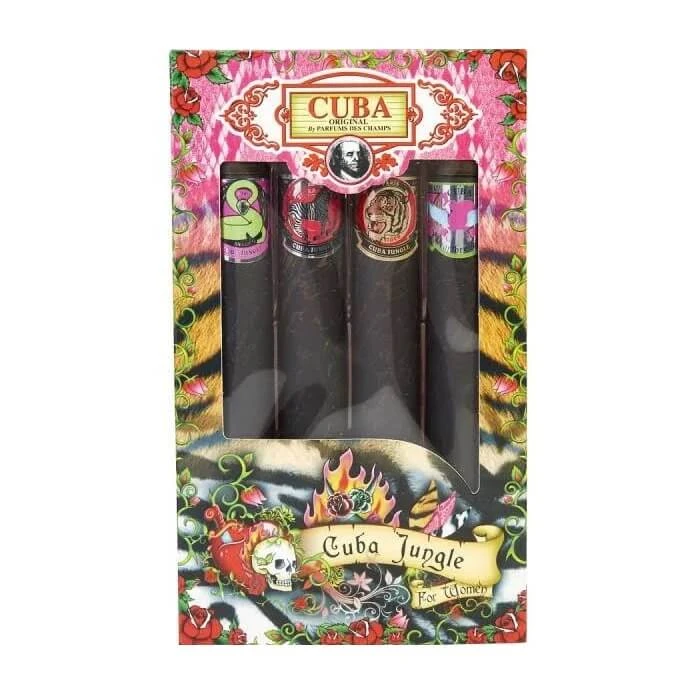 Cuba Original Cuba Jungle Snake Eau de Parfum + Tijger Eau de Parfum + Zebra Eau de Parfum + Heartbreaker Eau de Parfum, 4x35 ml