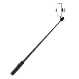 Selfie stick WC12YDS telescopisch 1,3 m statief van aluminiumlegering met dubbel licht en telefoonhouder - zwart