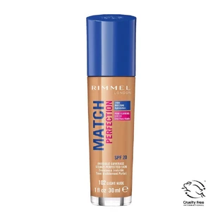 Rimmel Match Perfection Complexion Matching Foundation 102 Light Nude SPF20, 30 ml.