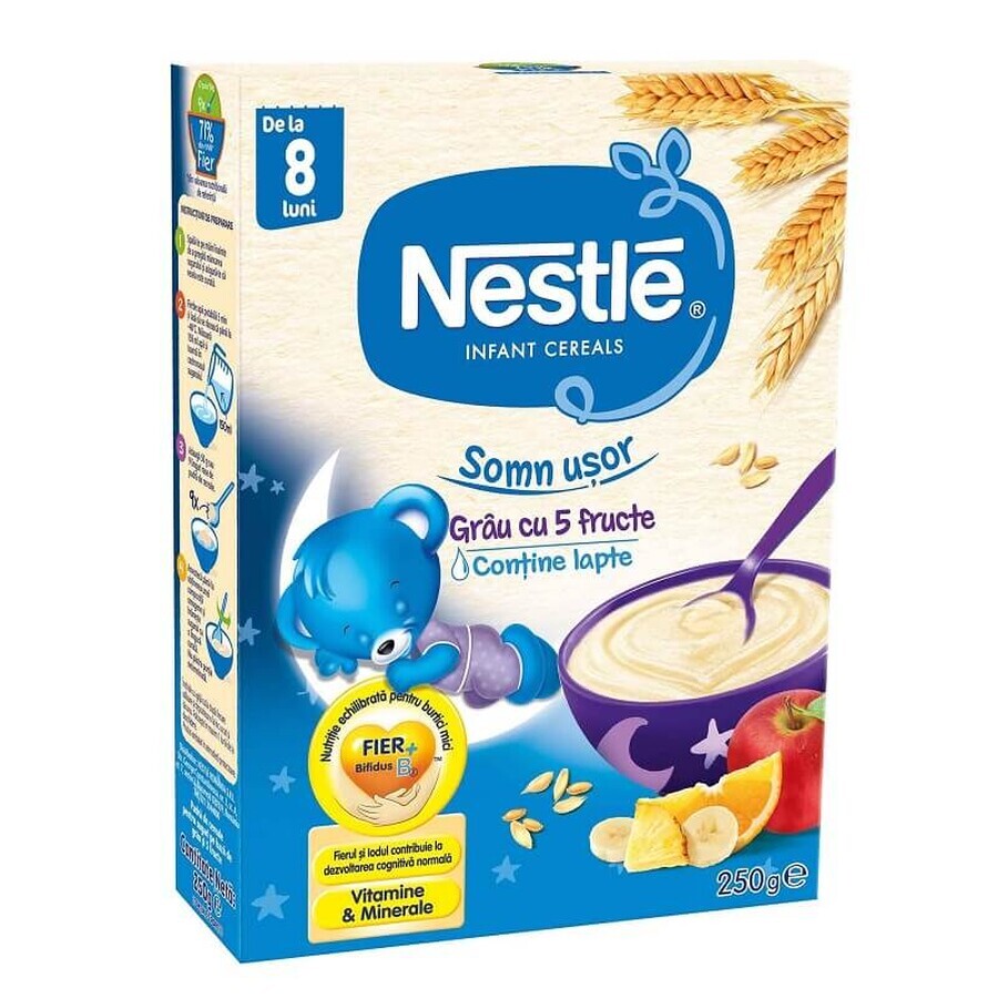 Cereal Somn Usor di grano con 5 frutti, +8 mesi, 250 g, Nestlé