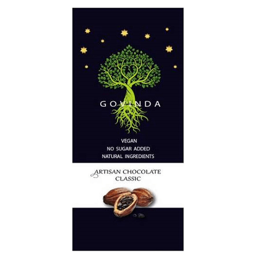 Klassieke artisanale veganistische chocolade, 100 g, Govinda