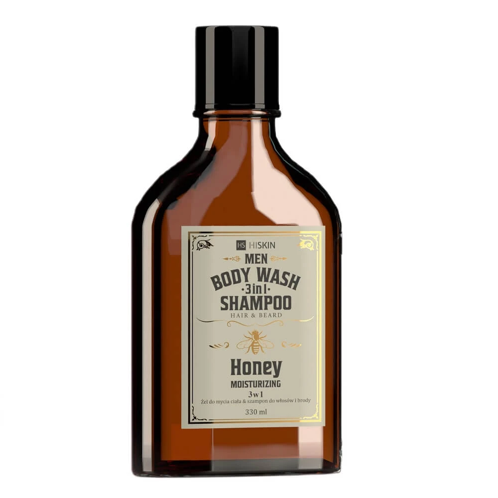 HiSkin Men Whisky Body Wash Gel en Haar- en Baardshampoo 3-in-1 Honing, 330 ml