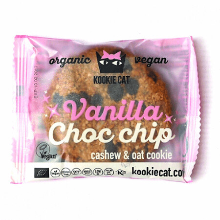 Galleta ecológica de vainilla y chocolate sin gluten, 50g, Kookiecat