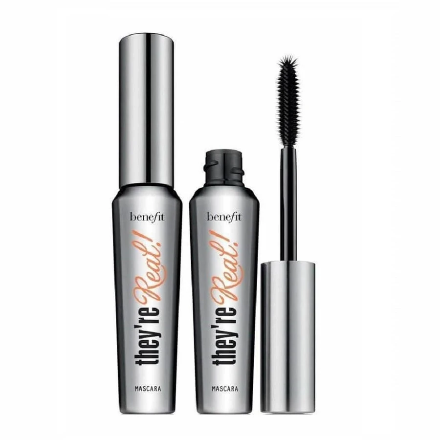 Benefit Lashes With Altitude Travel Set Máscara de pestañas alargadora Negra, 2x8.5g