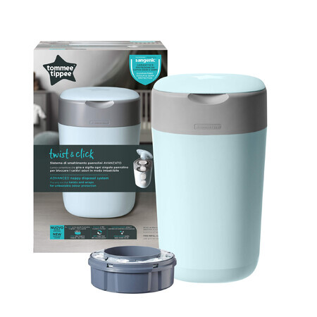 Panier Sangenic Tec Twist&Click, bleu, Tommee Tippee