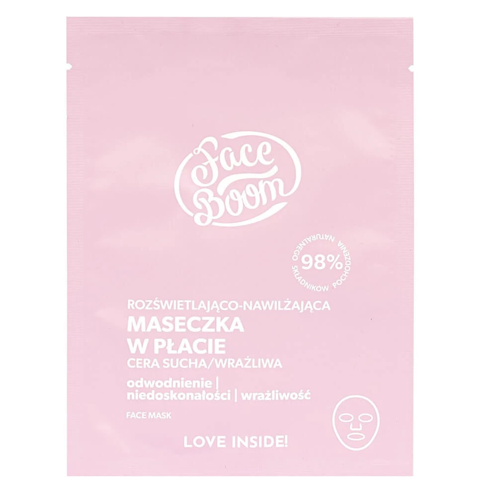 Face Boom Verhelderend en Hydraterend Sheet Mask Shiny Maiden, 15 g