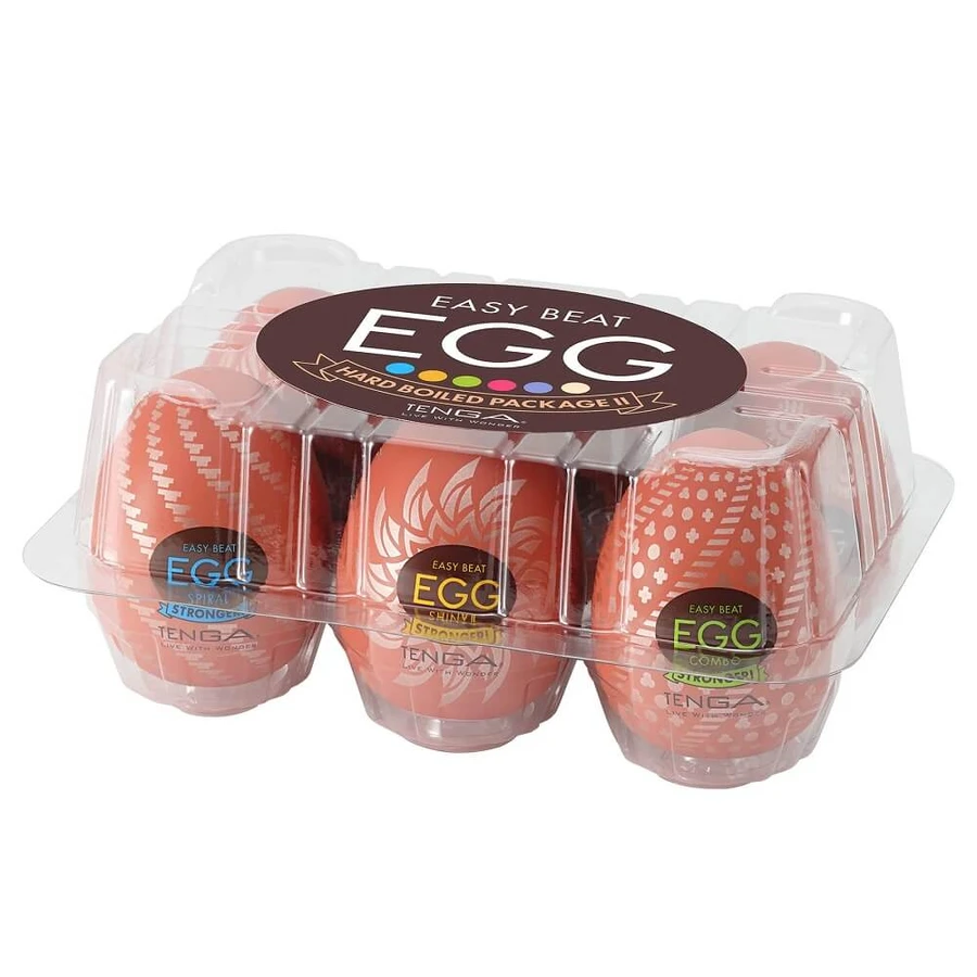 Tenga Easy Beat Egg Hartgekochtes Paket II Set mit 6 Einweg-Masturbatoren in Ei-Form