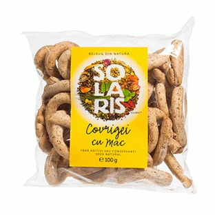 Precle z mąki pełnoziarnistej i maku, 100 g, Solaris