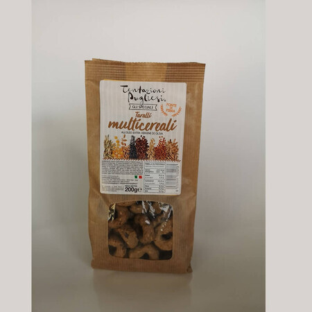 Taralli Multicereale pretzels met extra vierge olijfolie, 200g, Tentazioni Pugliesi