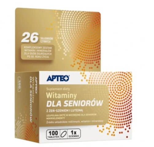 Apteo Vitamines voor senioren met ginseng en luteïne, 100 tabletten