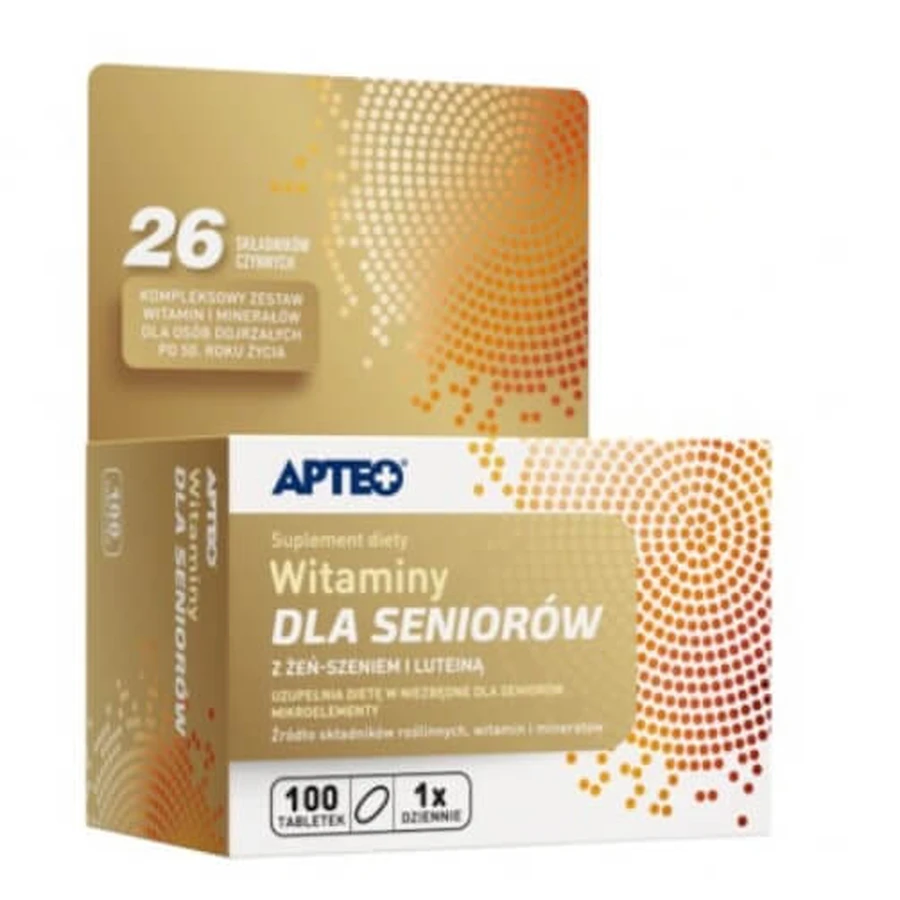 Apteo Vitamins for seniors with ginseng and lutein, 100 tablets