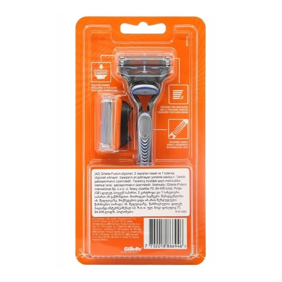 Gillette Fusion 5 Rasierer + 2 Klingen