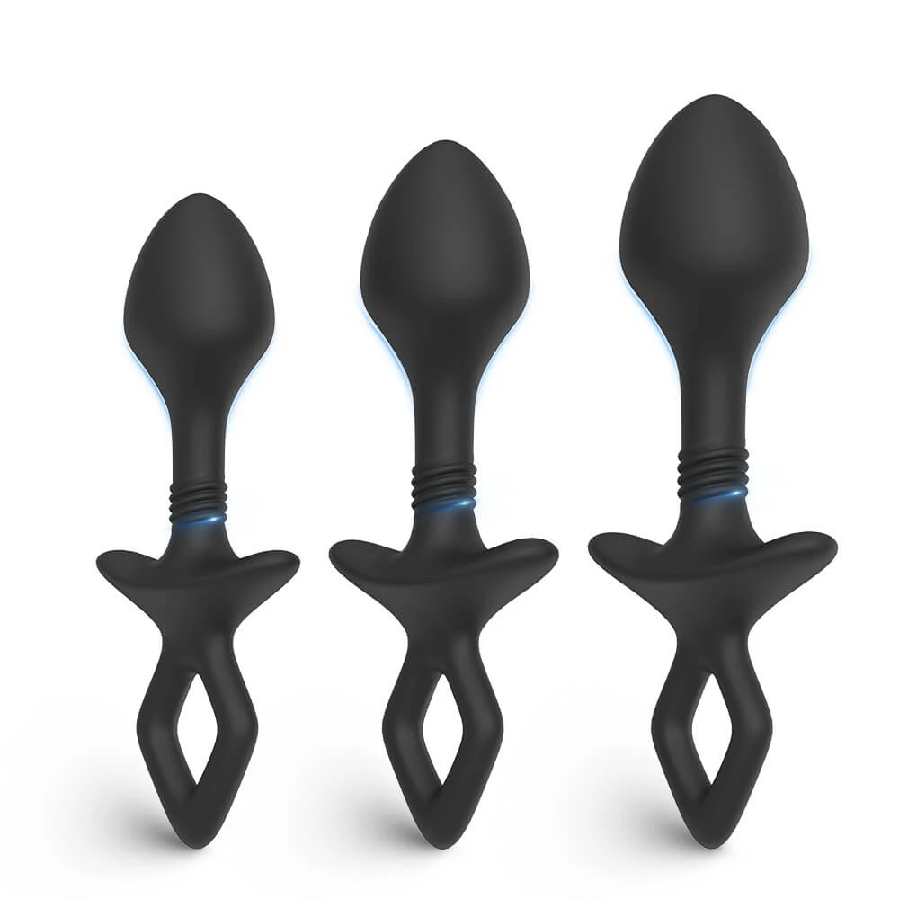 S-Hande FlexiCore Set anaalpluggen Zwart, 3 stuks