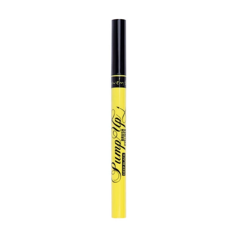 Lovely Pump Up Brush Zwarte Eyeliner met Precisieborstel Diep Zwart