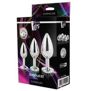 Dream Toys Gleaming Love Silver Plug Set anal plug, 3 pieces