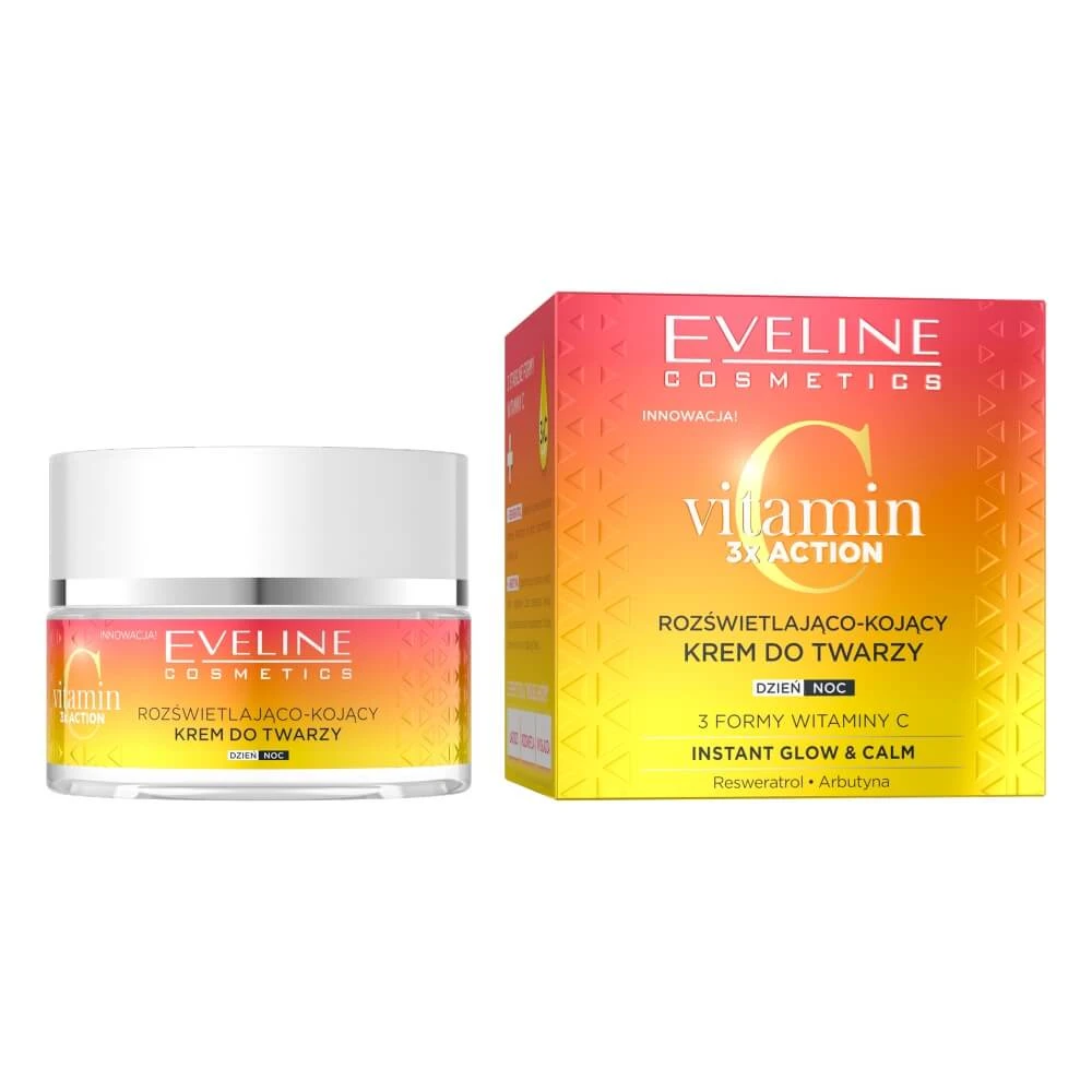 Eveline Vitamine C 3x Actie Verhelderende en Verzachtende Gezichtscrème, 50 ml